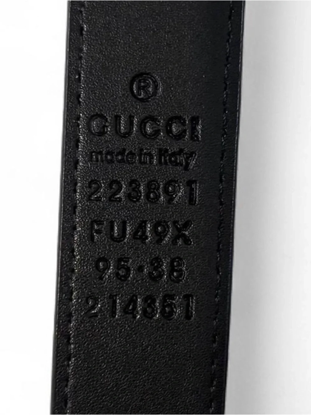 Gucci GG Marmont Black Leather Belt Buckle Sz 95/38 Made In Italy